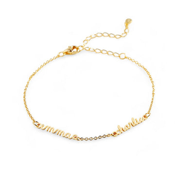 Custom Personalized Multiple Name Gold Silver Bracelet