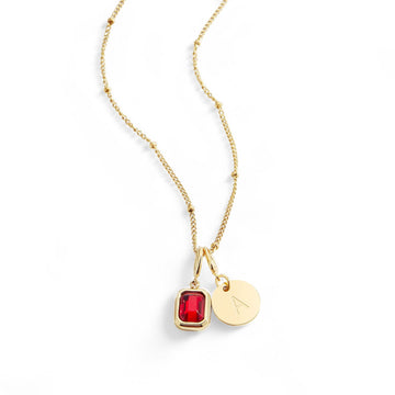 Personalized Custom Birthstone Initial Necklace