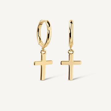 Classic Cross Hoop Earring