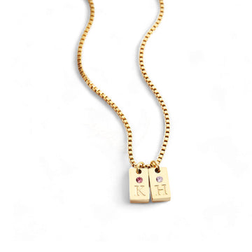 Custom Personalized Dainty Tag Initial Necklace