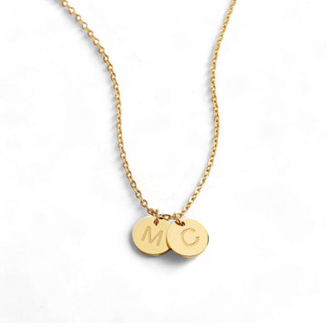 Personalized Custom Disc Initial Necklace