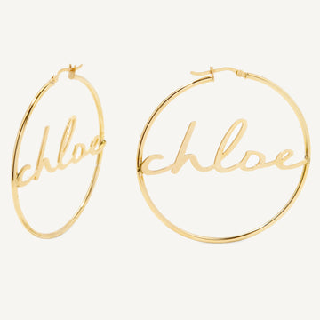 Nameplate Hoop Earring