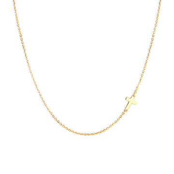 Personalized Custom Sideways Cross Necklace