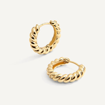 Twisted Huggie Hoop Earrings