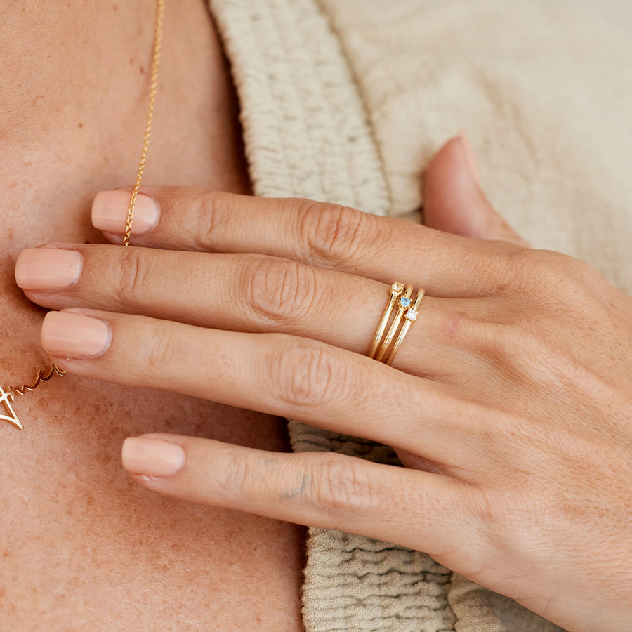 Personalized Custom Dainty Birthstone Ring
