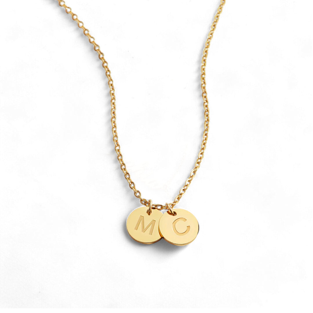 Personalized Custom Disc Initial Necklace