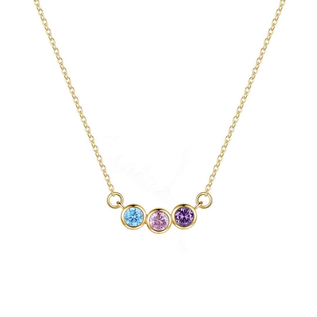Custom Personalized Family Birthstones Necklace