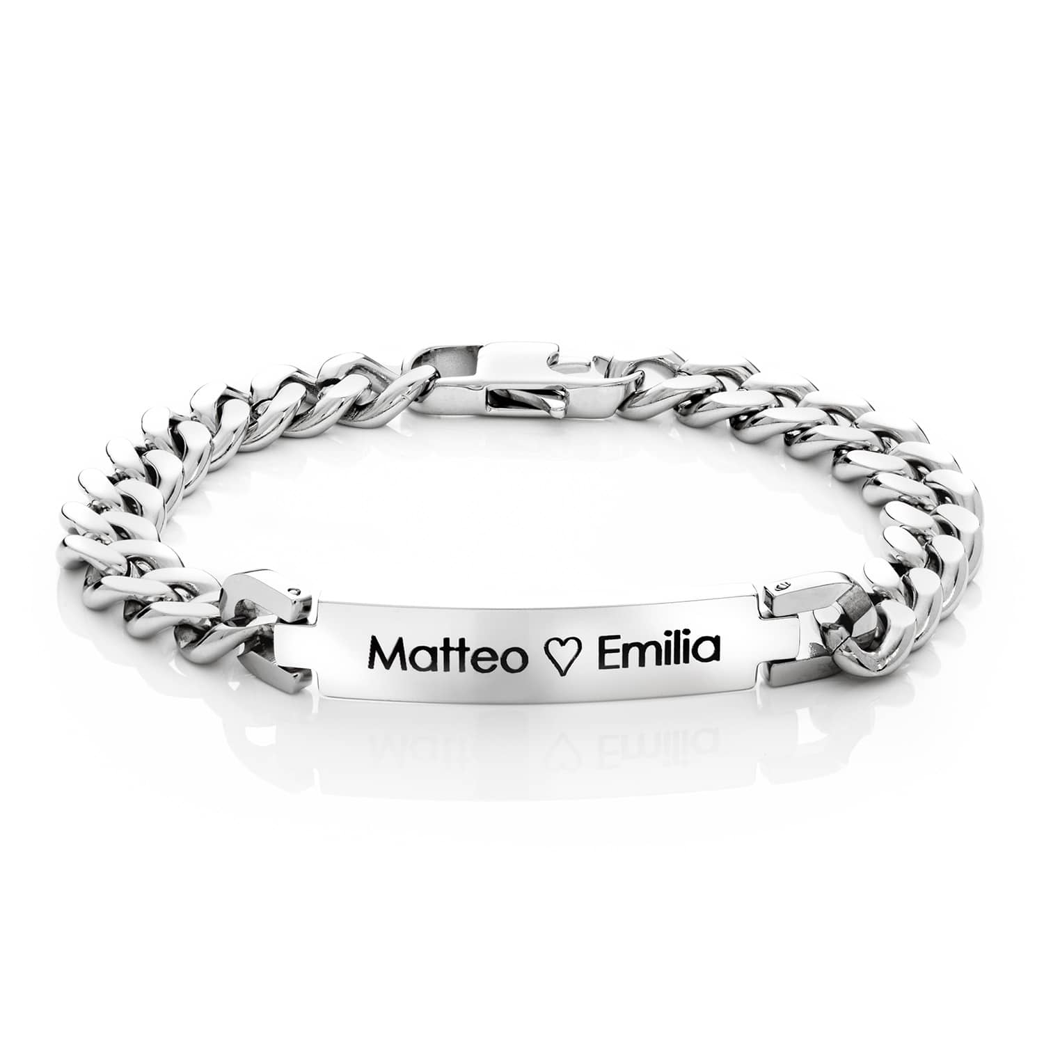 Custom Personalized name ID couple bracelet with engraving
