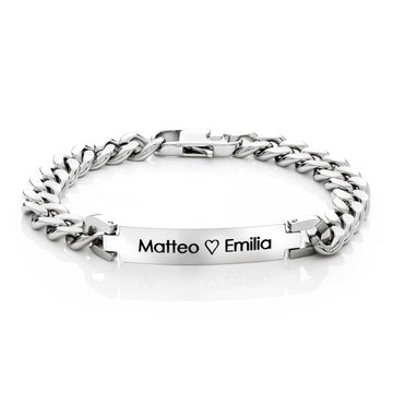 Custom Personalized name ID couple bracelet with engraving