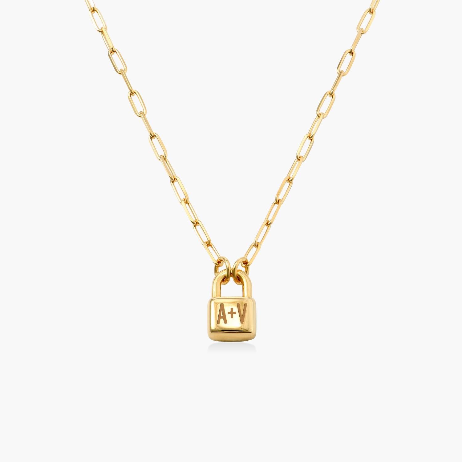 Custom Name & Personalized Initial Lock Necklace