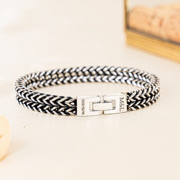 Men Chain Bracelet with Engraving
