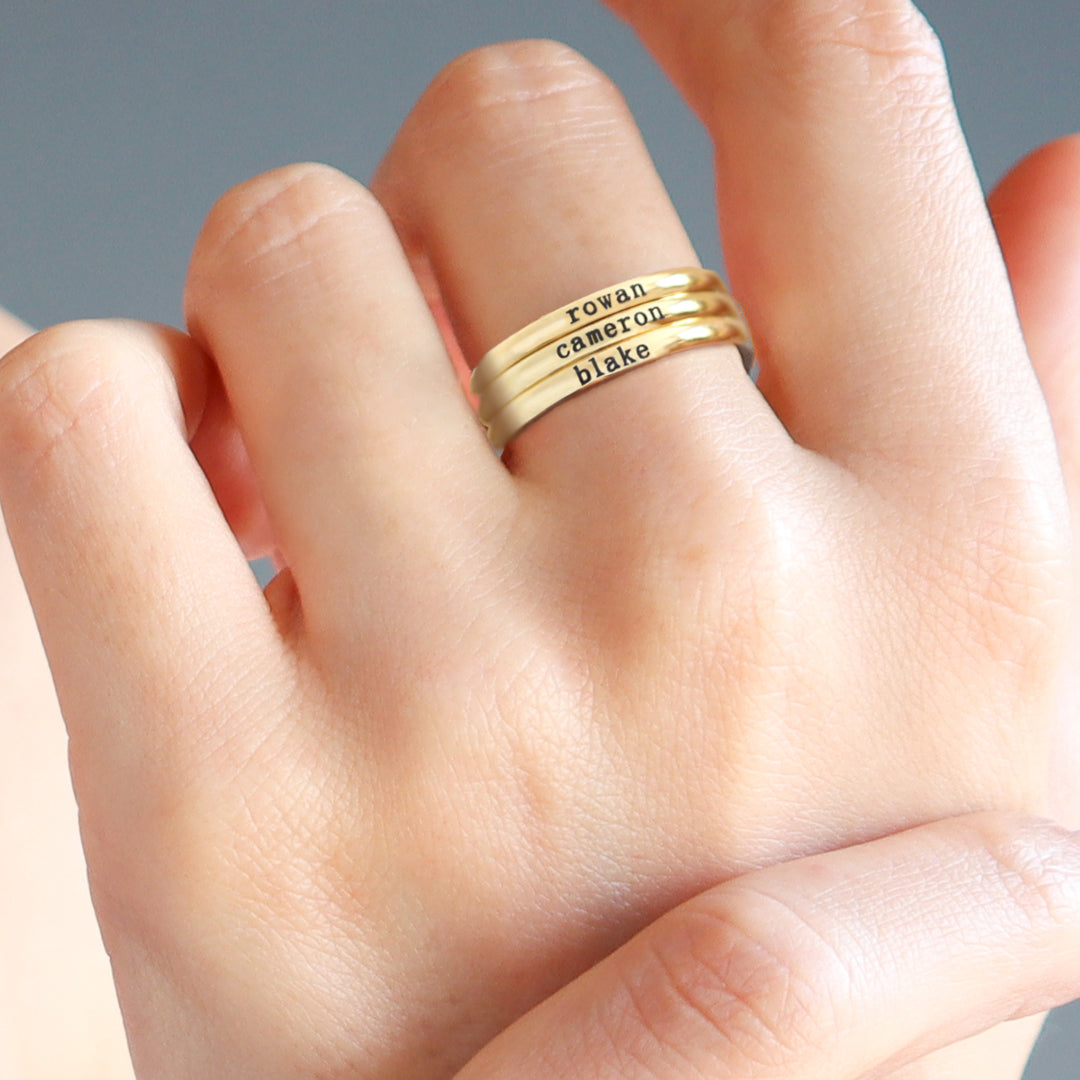 Custom Personalized Tiny Name Initial Ring