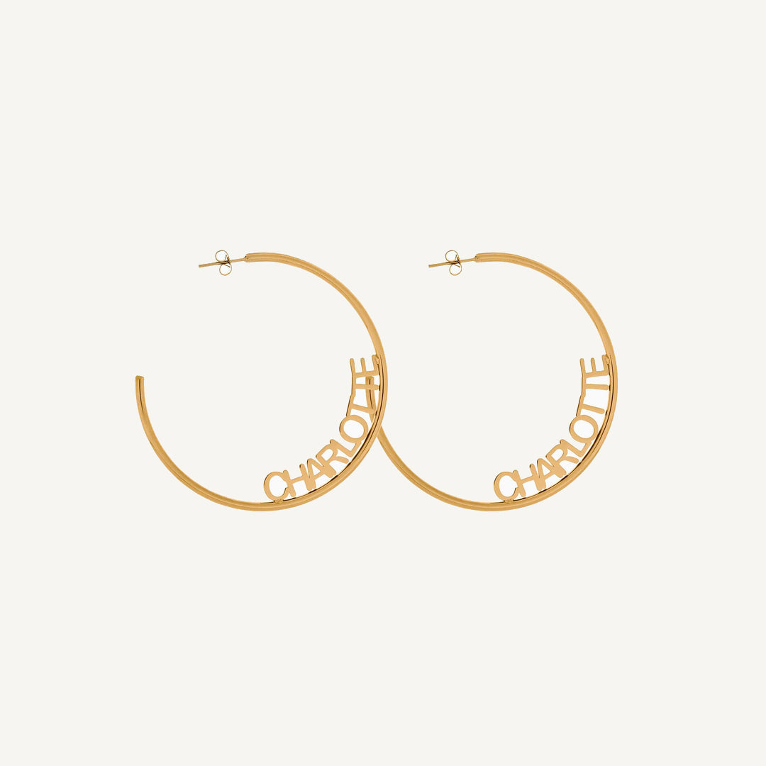 Personalized Name Hoop Earrings