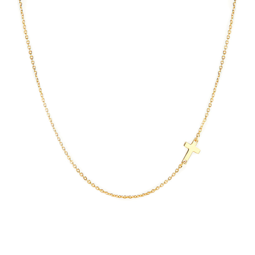 Personalized Custom Sideways Cross Necklace