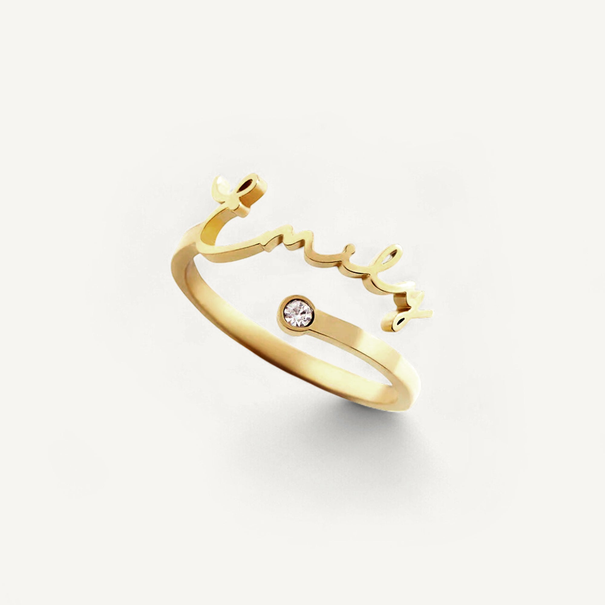 Custom Personalized Name Birthstone Ring