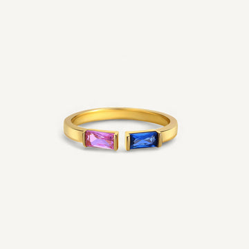 Personalized Custom Double Birthstone Ring